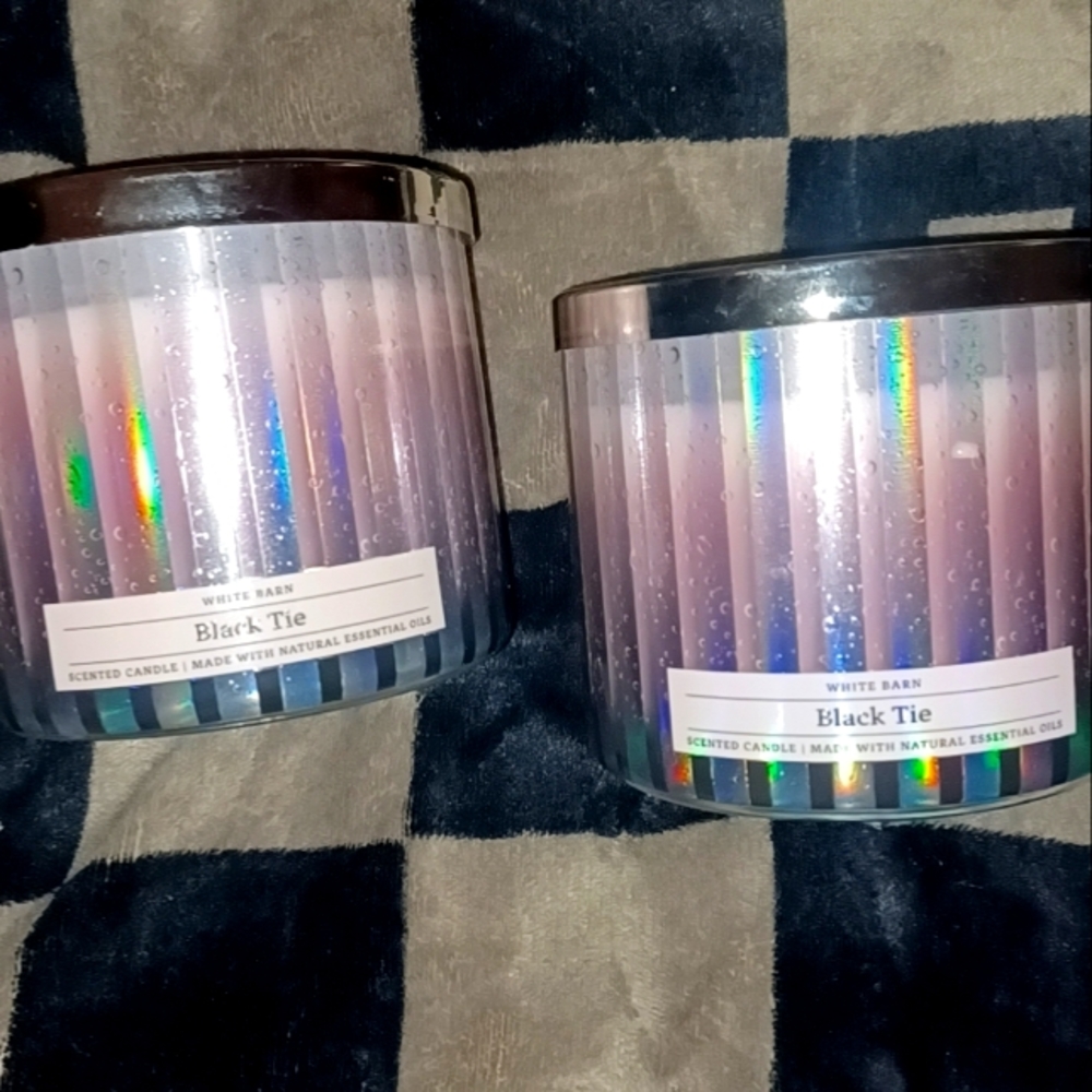 2 BLACK TIE 2 WICK CANDLES